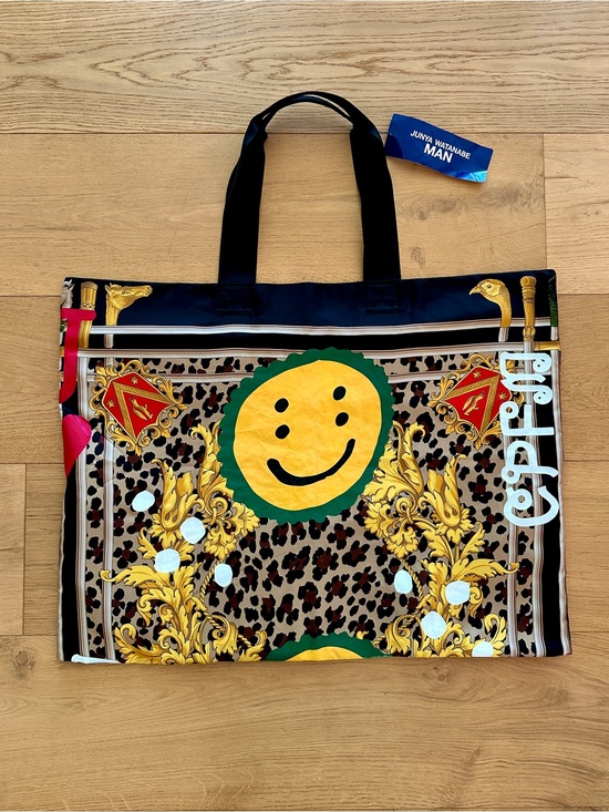 Junya Watanabe Handbags - Junya Watanabe x Cactus Plant Flea Market Silk Tote Smiley Face